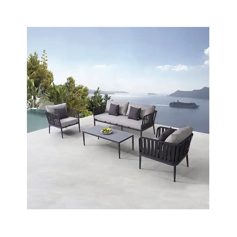 Modern Custom Terrace Aluminium All Weather Luxury Patio Lazy  Rope Sofa Chairs Set Garden Outdoor Furniture