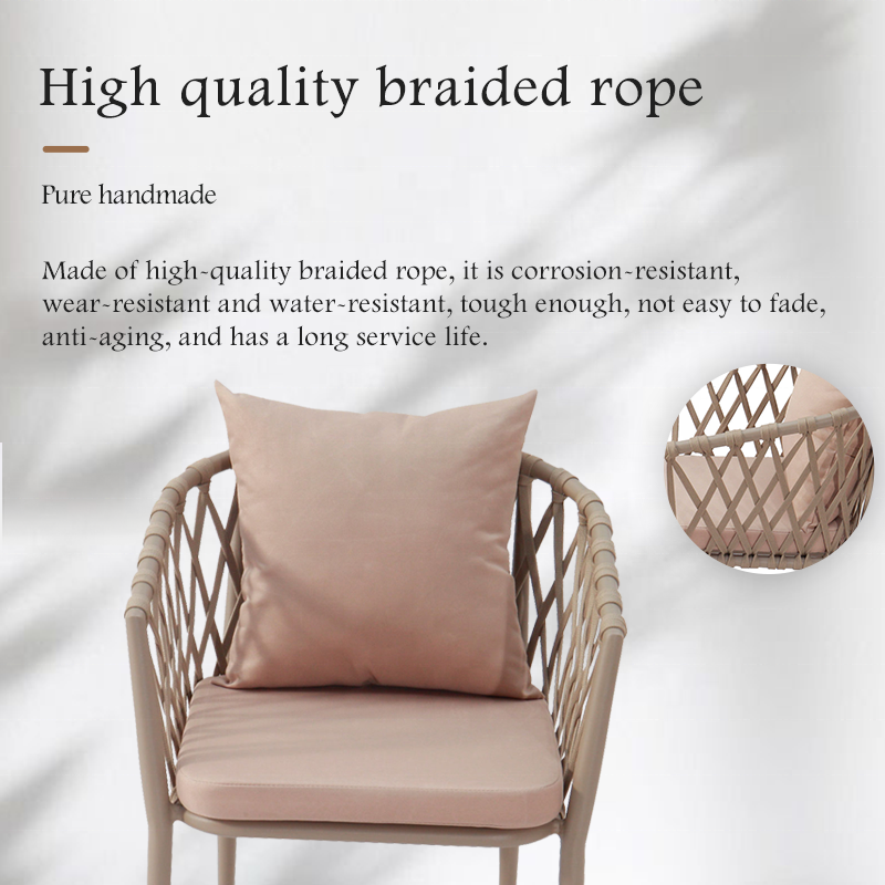 Wholesale Patio Party French Bistro Cafe Furniture Hotel Garden Restaurant Stackable Aluminium Rope Dining Outdoor Chairs