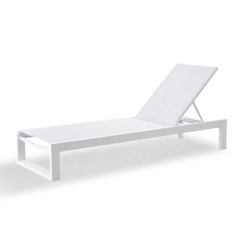 White Waterproof Relaxation Beach Chair Furniture Swimming Pool Day Bed Outdoor Sun Lounger for Garden