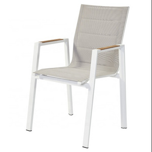 Comfortable Modern White Patio Yard Furniture Outdoor Aluminum Garden Dining Chairs for Restaurant