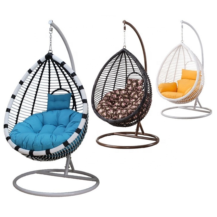 Outdoor Patio Furniture Rattan  Garden Chair Hanging Wicker Egg Shaped Patio Swings