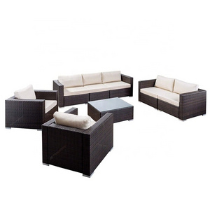 Luxury Patio Courtyard Wicker Furniture Deap Seat Set Garden Lazy Modular Rattan Aluminum Outdoor Sofa