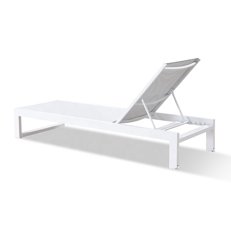 White Waterproof Relaxation Beach Chair Furniture Swimming Pool Day Bed Outdoor Sun Lounger for Garden