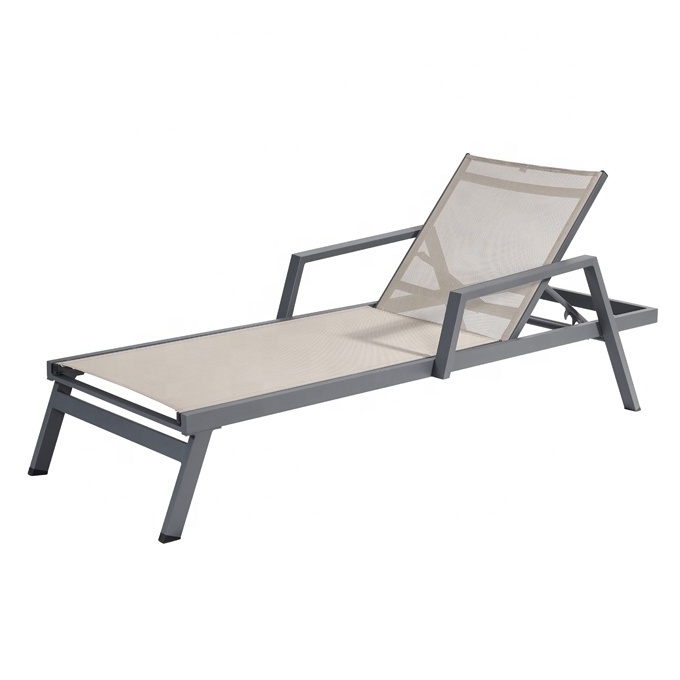 Modern Outdoor Exterior Sunbed Furniture Patio Garden Aluminum Sun Chaise Loungers in Pool