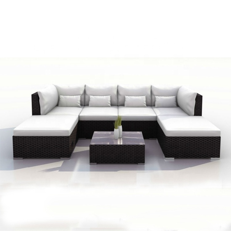 Luxury Patio Courtyard Wicker Furniture Deap Seat Set Garden Lazy Modular Rattan Aluminum Outdoor Sofa