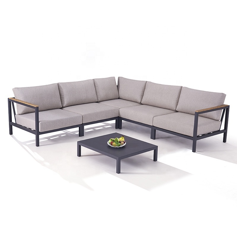 Factory Wholesale Furniture Set Aluminium Sets Patio Garden Louis Corner Aluminum Outdoor Sectional Sofa