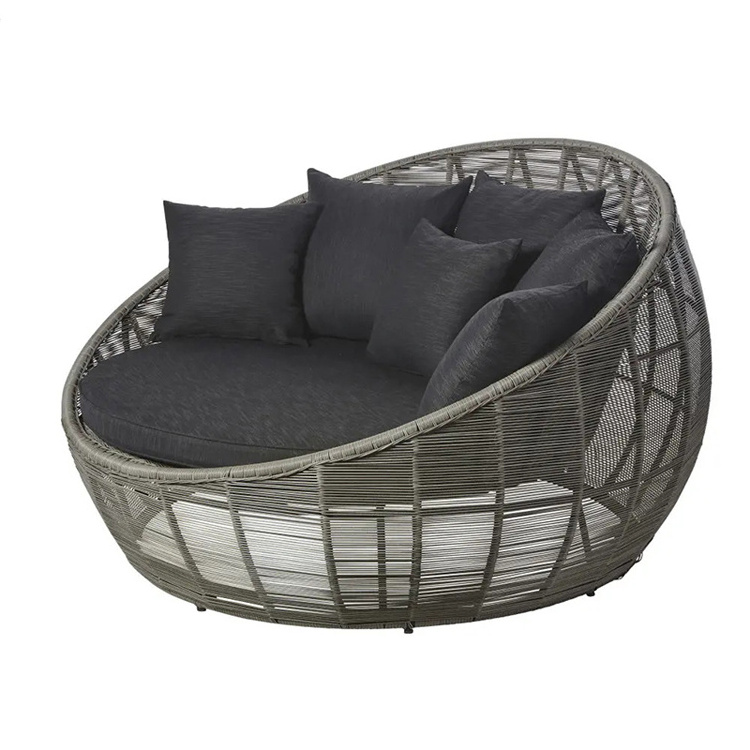 Leisure Garden Sunbed Lounger Furniture Beach Poolside Round Rattan Daybed