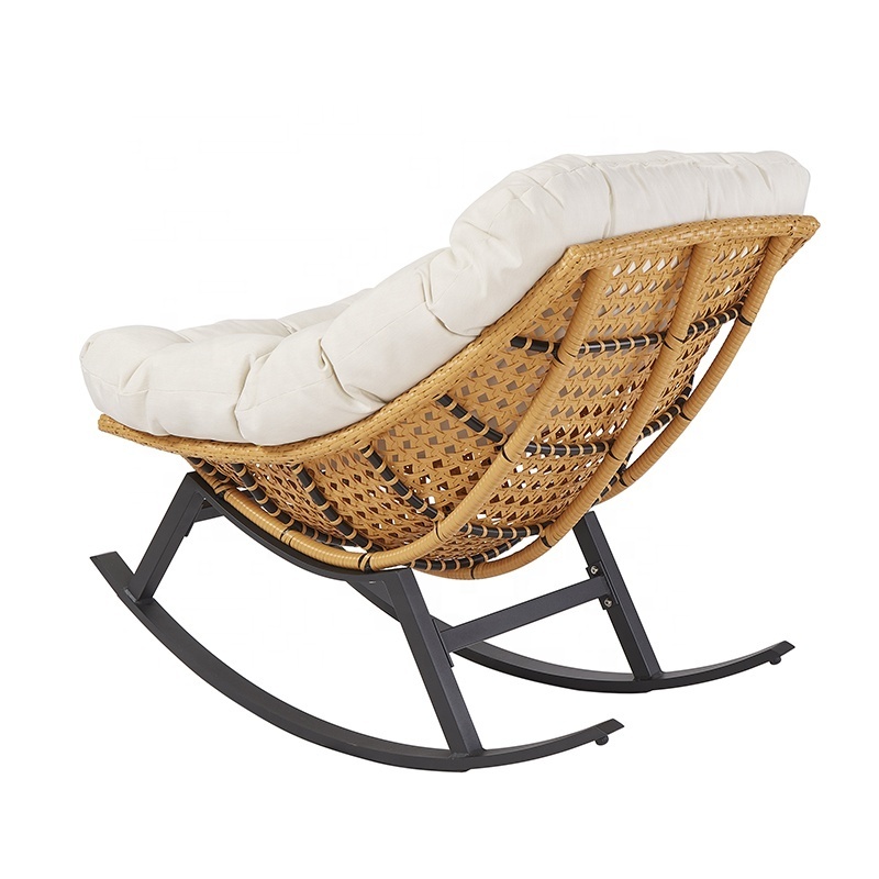 Best Modern Front Porch Garden Furniture Outdoor Patio Aluminum Rattan Rocking Chair for Sale