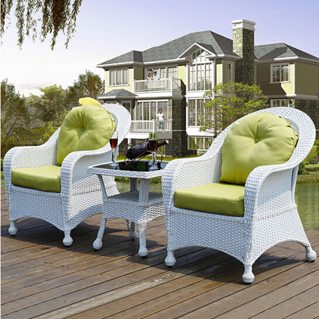 Waterproof White Garden Sets Outdoor Furniture PE Rattan Wicker Sofa with 4 Seats Sectional