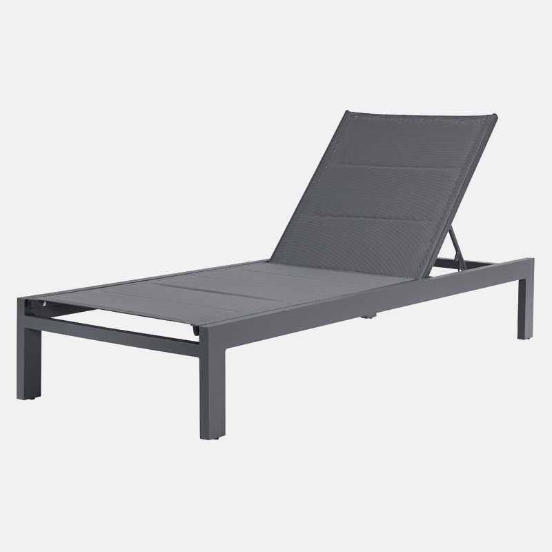 Black Aluminum Garden Patio Sunbed Furniture Outdoor Pool Sun Lounger Chaise Lounge Chairs for Outside