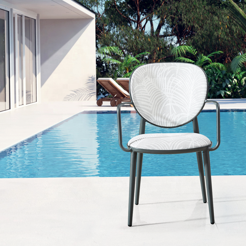 Luxury Modern White Garden Cafe Bar Armchair Furniture Outdoor Patio Yard Aluminum Dining Chair on Sale