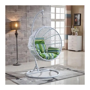 Round Shape Adult Bird Nest Basket Set Colored Rattan Hanging Swing Chair