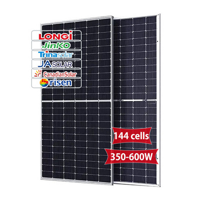 Tier1 JA/LONGi/Risen/Trina 410w solar photovoltaic panels 350w 550 watts 600w half cut cell bifacial solar panel in stock