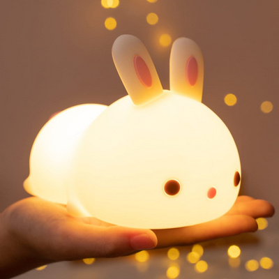 Cute Bunny Bedroom Table Lamp Cute Star Night Light Kids Christmas Gifts For Kids USB Rechargeable MINI LED Baby Night Lights