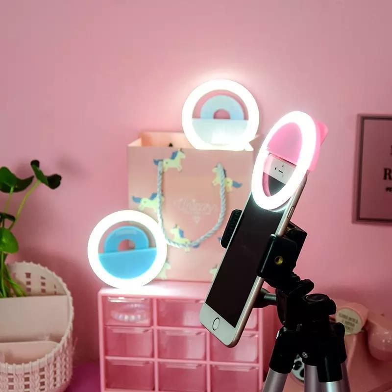 2023 mobile phone accessories portable LED ring mini fill light selfie flash ring light for phone live streaming video USB