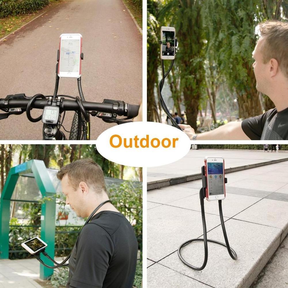 Factory 360 Degree Rotation Universal neck Hanging Mobile Phone Stand Holder bracket amount Flexible Lazy Long Arm Phone Holder