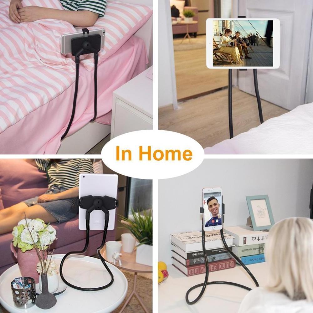 Factory 360 Degree Rotation Universal neck Hanging Mobile Phone Stand Holder bracket amount Flexible Lazy Long Arm Phone Holder