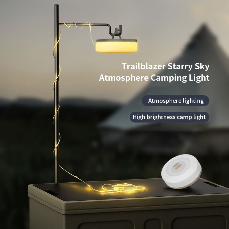 Indoor outdoor Adjustable camping portable string lights dimmer USB Rechargeable Led Camping Lantern 10m Decorative Strip Light