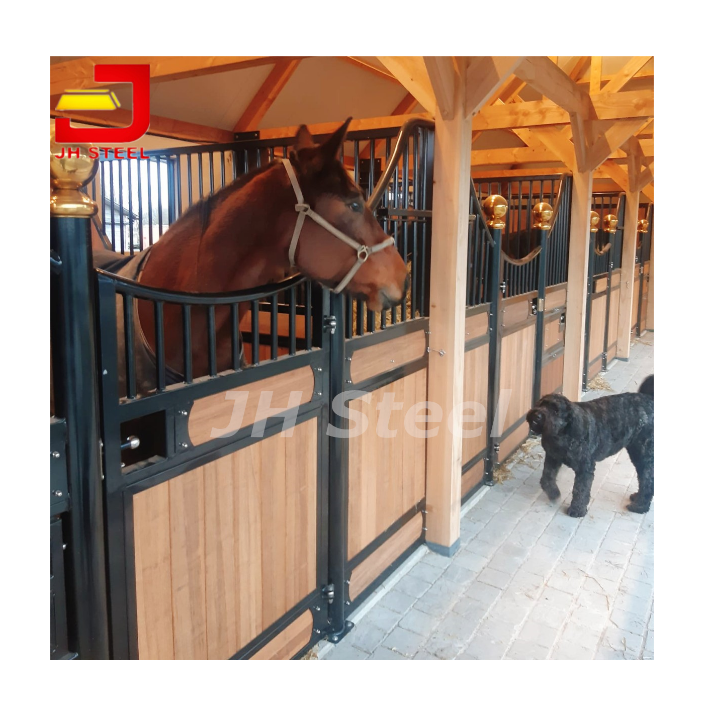 Bamboo Horse Equipment Doors equine stalls Horse Box Stable Horse Front Panels with swinging door