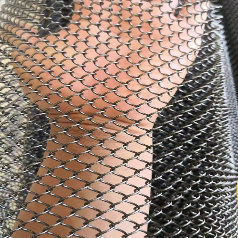 Aluminum Metal Mesh Fabric Drapery Curtain Stainless Steel Link Chain Mail Ring Mesh