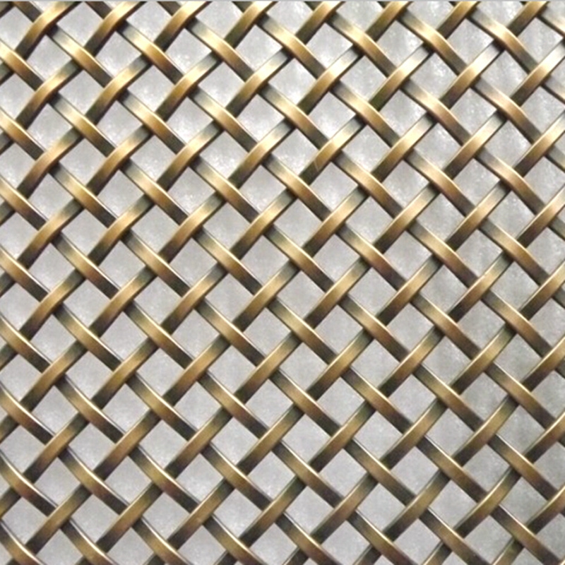 Designer Decorative Antique Brass Plated Wire Mesh Sheets for Cabinets Door/Brass Flat Single Crimp Decorative Wire Mesh Grilles