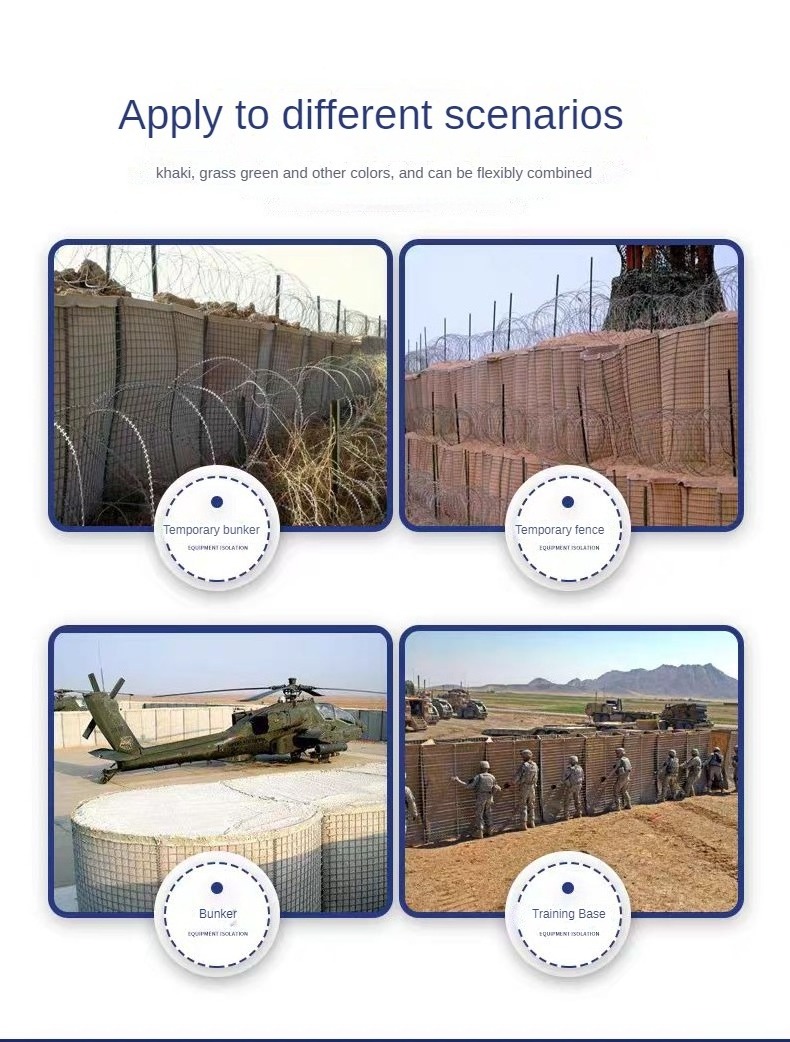 Flood Protection Barrier Bastion Wall Welded Wire Mesh Galvanized Defence Barriers hesco barriers price