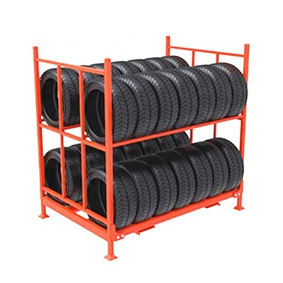 Industrial Warehouse Tyre Storage Shelves Heavy Duty Metal Tire Stacking Rack