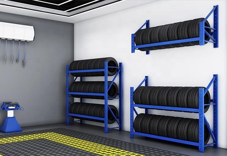 Workshop Spare Tyre Storage 3 Levels Warehouse Steel Tire Rack