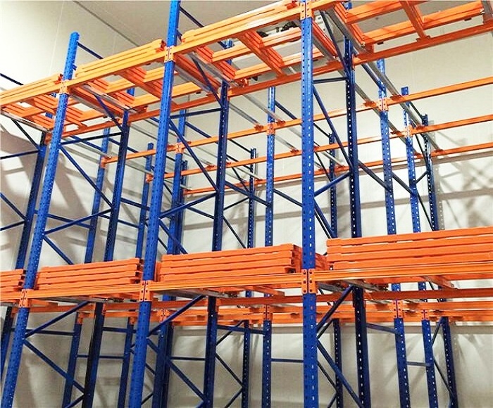 Heavy Duty Industrial Adjustable Push Back Racking With Inclined Rail Storage Shelf Pallet Rack