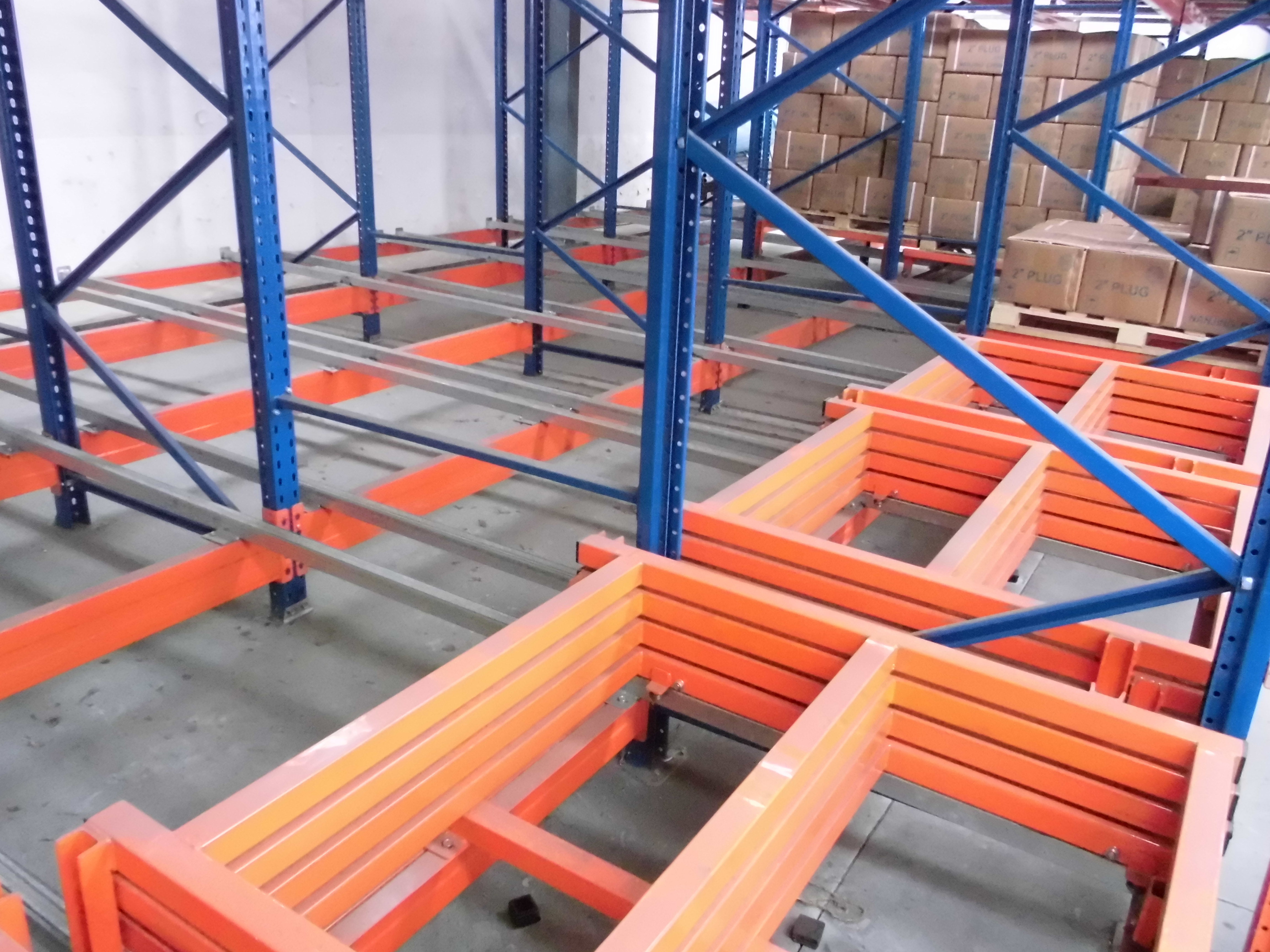 Heavy Duty Industrial Steel Push Back Racking Warehouse Pallet Storage Racking System