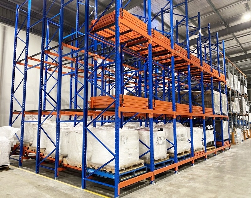 Heavy Duty Pallet Rack Warehouse Storage Metal Push Back Racking System