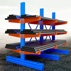 Customized heavy duty warehouse storage pipe rack metal cantilever arm racks