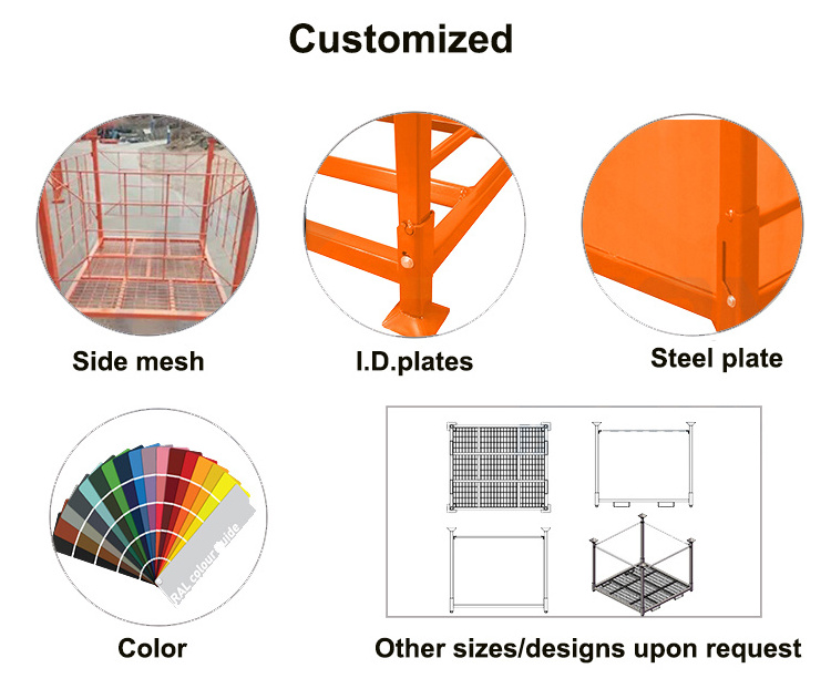 Heavy Duty Steel Stacking Rack Powder Coating Portable Stacking Folding Storage Tyre Tire Rack