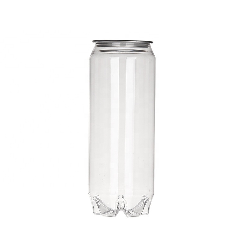 Wholesale 500 Ml  16 Oz Transparent  Empty Cold Drinks Plastic Soda Can/ Clear  PET Soda Can / Bulk Soda Cans