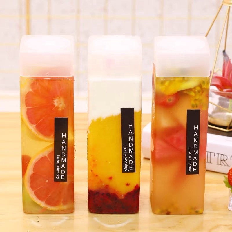 China Square Juice Packaging Container Beverage /Milk Tea/Juice Bottles Empty Non Alcoholic Bottle Cold Drink Packaging