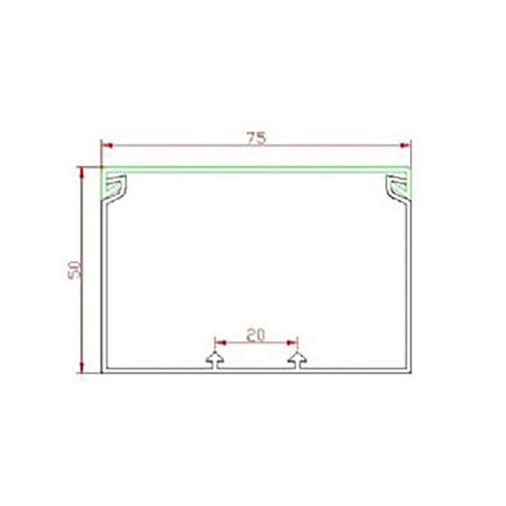 Electrical Insulation Network Cable Cover Pvc Cable Trunking 75x50 Mm Ladder Tray Cable Laying PVC UL94 Soild Trough Tunking ISO