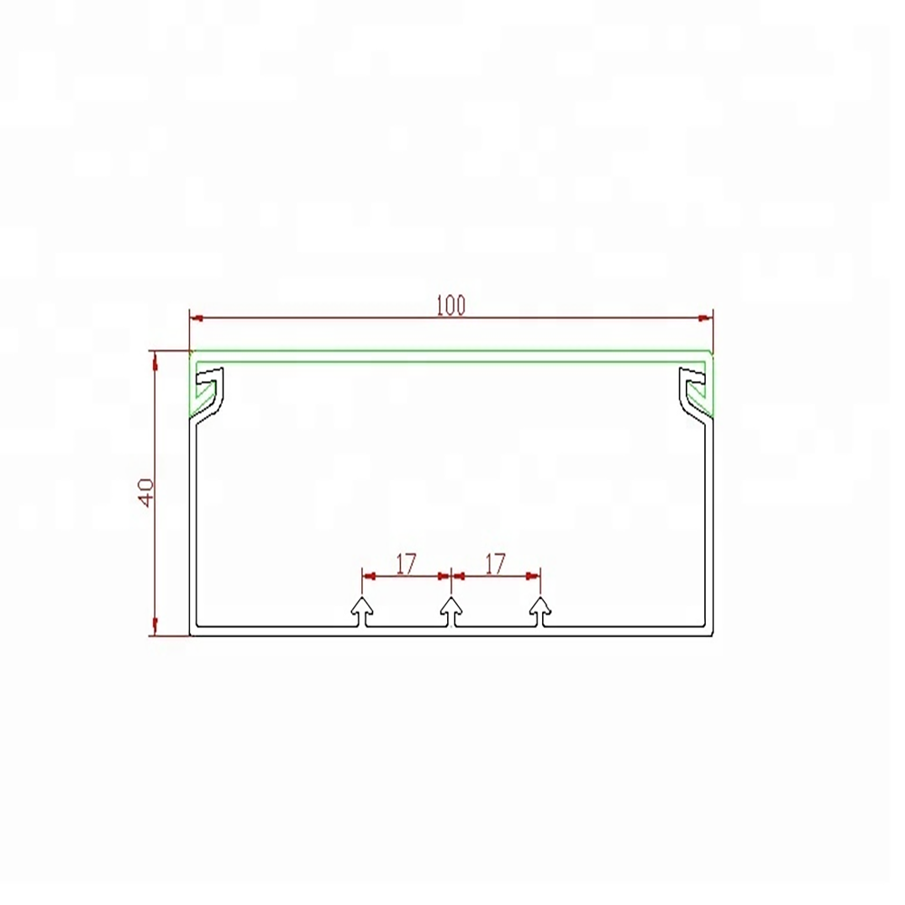 PVC Cable Trunking 100X40 Mm Cable Trunking Systems,solid PVC UL94, 1 0,5-1 Joule CT0015010 2 Meters EN 50085-2-1 Accept TR