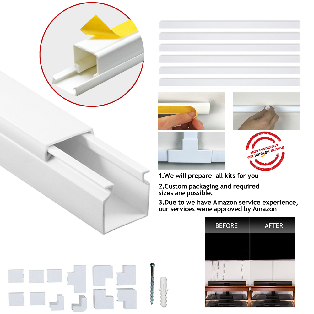 Pvc Cable Trunking 16x16 mm Plastic Cable Raceway High Quality Plastic White Cable Channel Protector