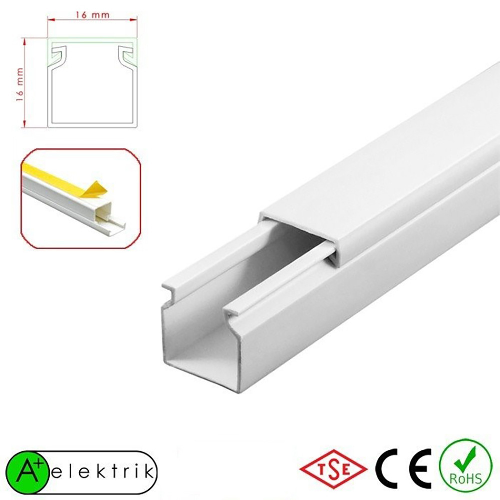 Pvc Cable Trunking With Adhesive Tape 16x16 mm Conduit Electrical Factory Custom Made Cable Channel