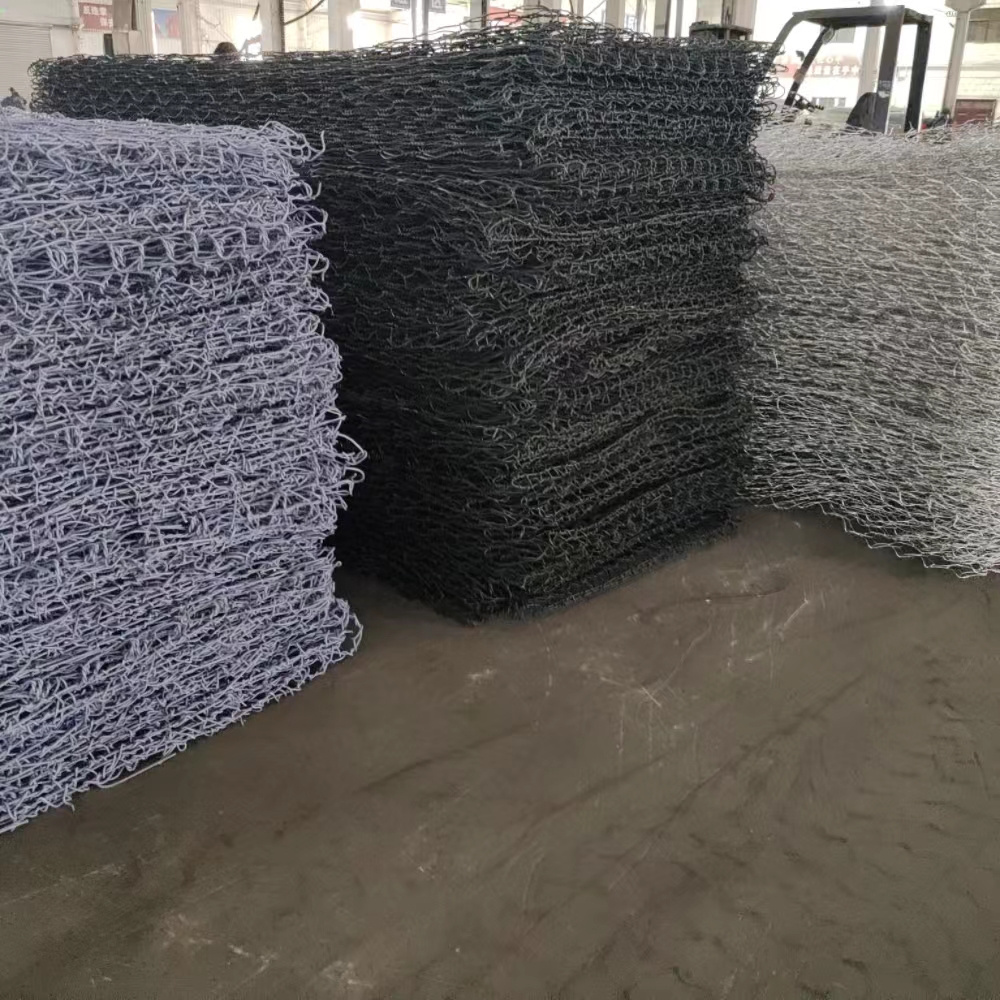 2*1*1m Heavy duty grey pvc coated wire hexagonal wire mesh netting gabion basket