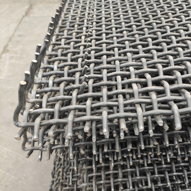 High Tensile 65Mn 45# Manganese Steel Iron Wire Woven Quarry Rock Square Hole Crimped Wire Mining Screen Mesh