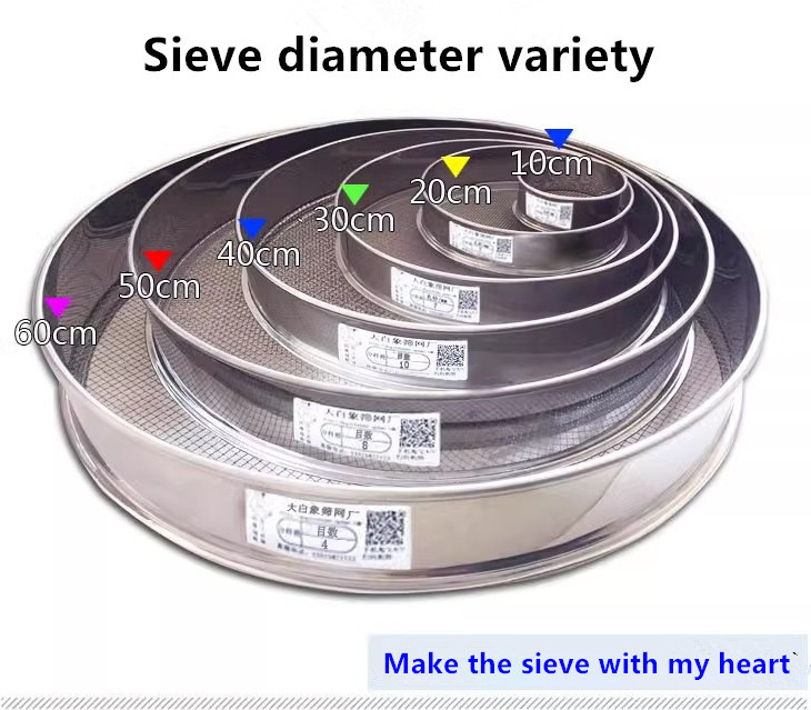 1 10 20 50 100 150 200 250 500 600 Micron Stainless Steel Test Sieve Flour Sieve Mesh For Household