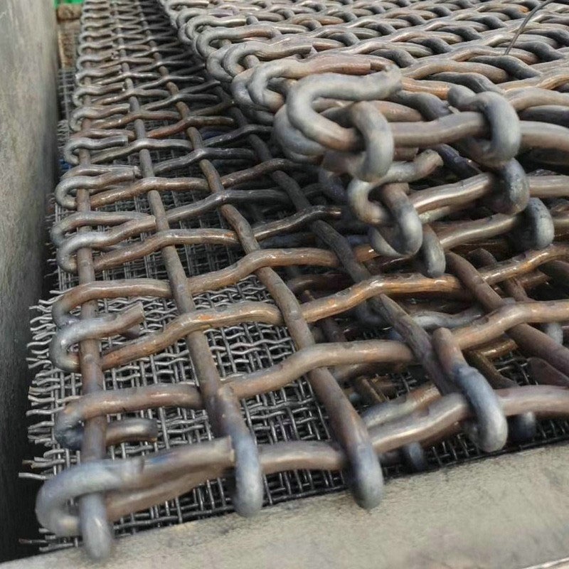 High Tensile 65Mn 45# Manganese Steel Iron Wire Woven Quarry Rock Square Hole Crimped Wire Mining Screen Mesh