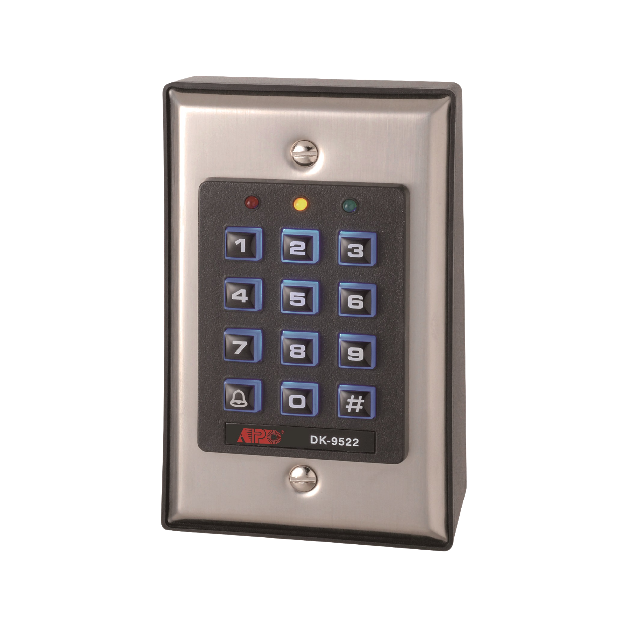 DK-9522B Surface Mount Dual Relay Keypad with Doorbell Button for Door Access Control Security Entry Device