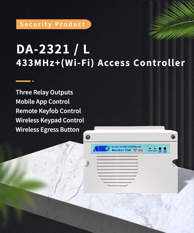 DA-2321 Tuya App Remote Wireless Control Three Outputs Relay Receiver with Build-in Doorbell for Door Garage Control