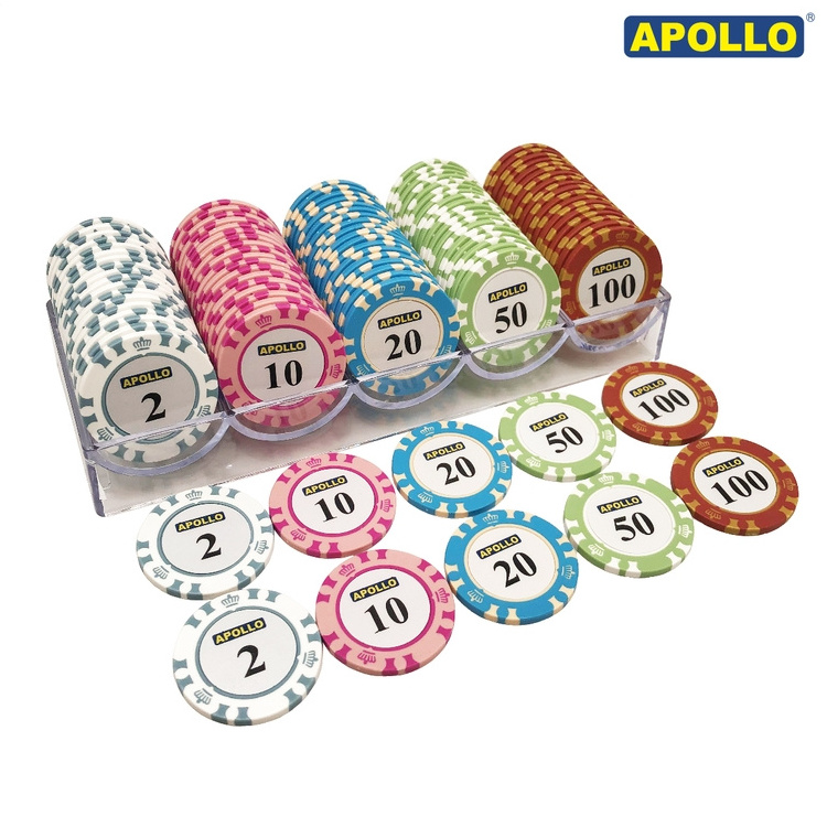 Apollo Premium Poker Mahjong Chip Set of 100 Casino Game Accessories