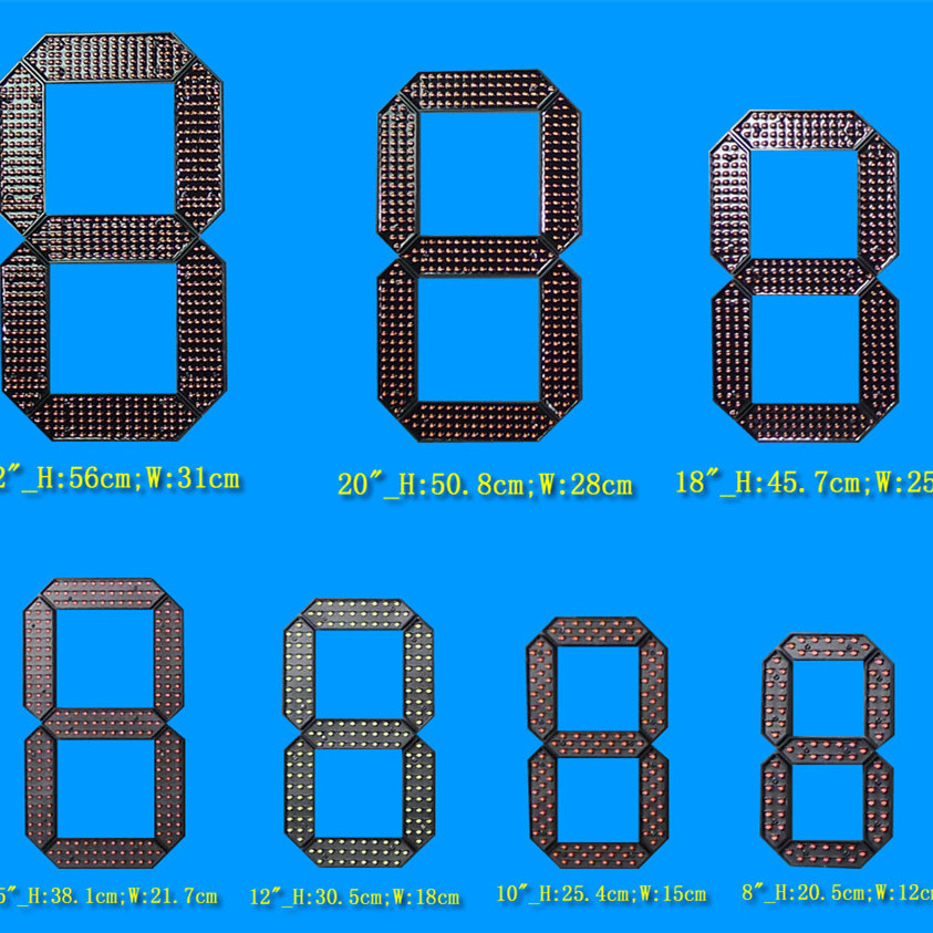 12 inch large 7 segment led display big seven segment led number display