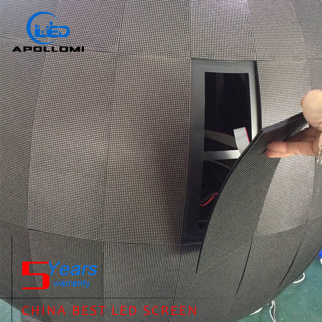 3d led sphere ball screen/ circular advertising LED screen display soft module p4 led ball display