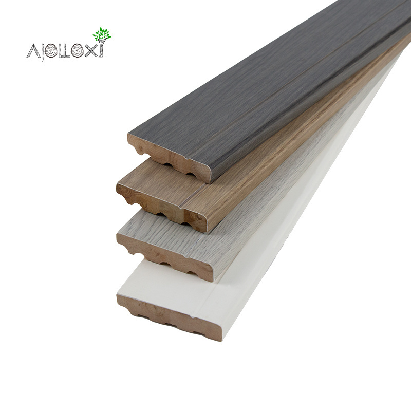 Apolloxy Decor Rts White Primed Mdf  Hidden Baseboard Solid Wood Baseboard Moulding