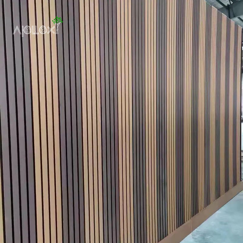 Apolloxy Decor Rts Pvc Film Wpc Wall Panel Bamboo Decorative Wood Wall Covering Panels Slat Wall Cladding